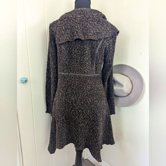 Joseph Ribkoff Asymmetrical Button Coat 6 Lagenlook Dark Academia Preppy Cozy - Picture 6 of 10